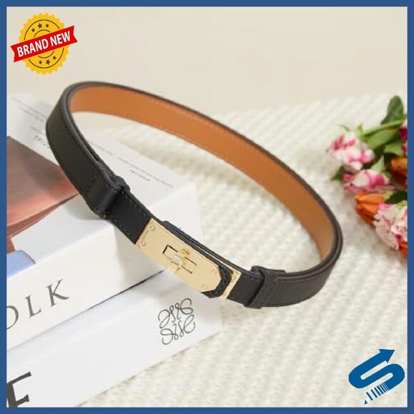 Skinny Leather Belt Adjustable Turn-Lock Buckle for Dresses Jeans Pants main image 5
